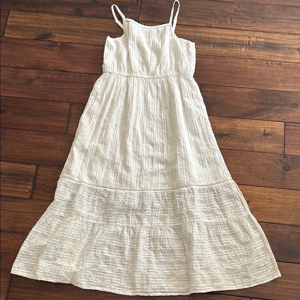 Cat & Jack White Sleeveless Tiered Sundress Girls Size 10/12